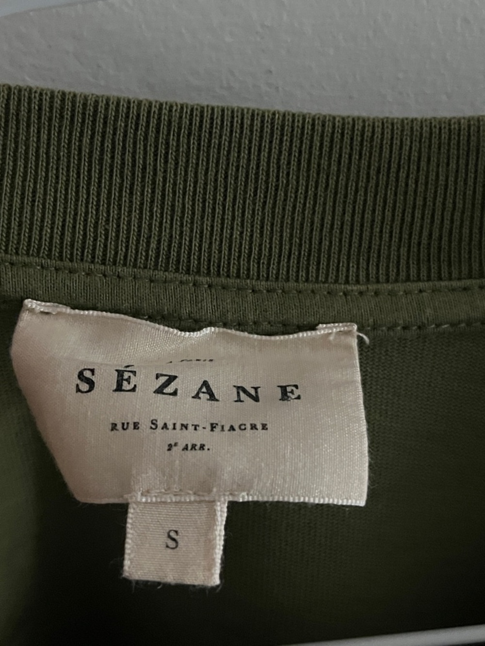 SEZANE green cotton t-shirt mini dress, size small - Picture 3 of 11